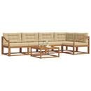 Udendørs sofagruppe med pude 6 pcs Naturlig og Beige