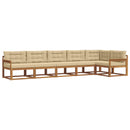 Udendørs sofagruppe med pude 6 pcs Naturlig og Beige