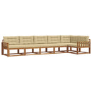 Udendørs sofagruppe med pude 6 pcs Naturlig og Beige
