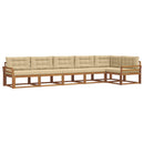 Udendørs sofagruppe med pude 6 pcs Naturlig og Beige