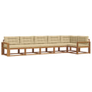Udendørs sofagruppe med pude 6 pcs Naturlig og Beige