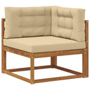 Udendørs sofagruppe med pude 6 pcs Naturlig og Beige