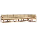 Udendørs sofagruppe med pude 6 pcs Naturlig og Beige