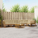 Udendørs sofagruppe med pude 7 pcs Naturlig og Beige
