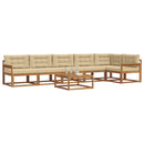 Udendørs sofagruppe med pude 7 pcs Naturlig og Beige