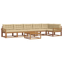 Udendørs sofagruppe med pude 7 pcs Naturlig og Beige