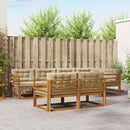 Udendørs sofagruppe med pude 7 pcs Naturlig og Beige