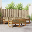 Udendørs sofagruppe med pude 7 pcs Naturlig og Beige