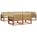 Udendørs sofagruppe med pude 7 pcs Naturlig og Beige