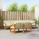 Udendørs sofagruppe med pude 7 pcs Naturlig og Fløde