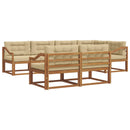 Udendørs sofagruppe med pude 7 pcs Naturlig og Beige
