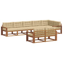 Udendørs sofagruppe med pude 8 pcs Naturlig og Beige