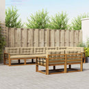 Udendørs sofagruppe med pude 8 pcs Naturlig og Beige