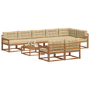 Udendørs sofagruppe med pude 9 pcs Naturlig og Beige