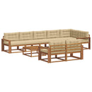 Udendørs sofagruppe med pude 9 pcs Naturlig og Beige