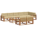 Udendørs sofagruppe med pude 9 pcs Naturlig og Beige