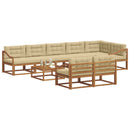 Udendørs sofagruppe med pude 9 pcs Naturlig og Beige