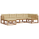 Udendørs sofagruppe med pude 6 pcs Naturlig og Beige