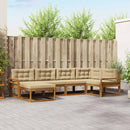 Udendørs sofagruppe med pude 6 pcs Naturlig og Beige
