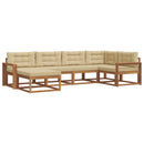Udendørs sofagruppe med pude 6 pcs Naturlig og Beige