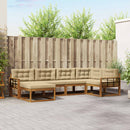 Udendørs sofagruppe med pude 6 pcs Naturlig og Beige