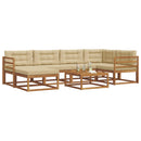 Udendørs sofagruppe med pude 7 pcs Naturlig og Beige