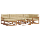 Udendørs sofagruppe med pude 7 pcs Naturlig og Beige