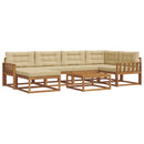 Udendørs sofagruppe med pude 7 pcs Naturlig og Beige