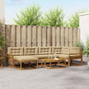 Udendørs sofagruppe med pude 7 pcs Naturlig og Beige