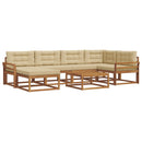 Udendørs sofagruppe med pude 7 pcs Naturlig og Beige