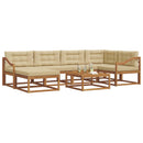 Udendørs sofagruppe med pude 7 pcs Naturlig og Beige