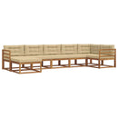 Udendørs sofagruppe med pude 7 pcs Naturlig og Beige