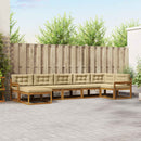 Udendørs sofagruppe med pude 7 pcs Naturlig og Beige