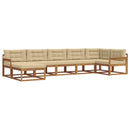 Udendørs sofagruppe med pude 7 pcs Naturlig og Beige