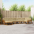 Udendørs sofagruppe med pude 7 pcs Naturlig og Beige