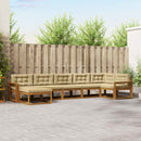 Udendørs sofagruppe med pude 7 pcs Naturlig og Beige