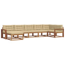 Udendørs sofagruppe med pude 7 pcs Naturlig og Beige