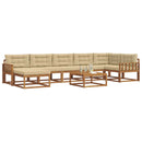 Udendørs sofagruppe med pude 8 pcs Naturlig og Beige