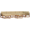 Udendørs sofagruppe med pude 8 pcs Naturlig og Beige