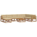Udendørs sofagruppe med pude 9 pcs Naturlig og Beige