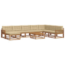 Udendørs sofagruppe med pude 9 pcs Naturlig og Beige