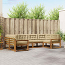 Udendørs sofagruppe med pude 6 pcs Naturlig og Beige