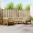 Udendørs sofagruppe med pude 6 pcs Naturlig og Beige