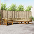 Udendørs sofagruppe med pude 7 pcs Naturlig og Beige