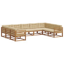 Udendørs sofagruppe med pude 9 pcs Naturlig og Beige