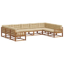 Udendørs sofagruppe med pude 9 pcs Naturlig og Beige