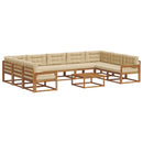 Udendørs sofagruppe med pude 10 pcs Naturlig og Beige