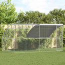 Hønsebur 2 pcs Sølv 400 x 200 x 200 cm Stål og PE