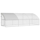 Hønsebur 3 pcs Sølv 600 x 200 x 200 cm Stål og PE