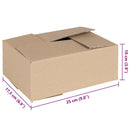 Foldbar Kasse 50 pcs Naturfarvet 25 x 17,5 x 10 cm Pap